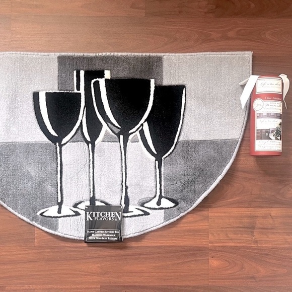 Accents | Wine Glass Floor Rug Includes Vinyl Lettering Wall Decor ...